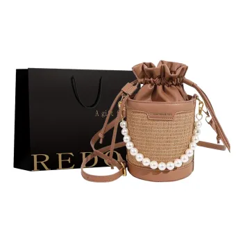 REDOO Woven Handbag Shoulder Bag Crossbody Bag Women's White/Black/Brown
