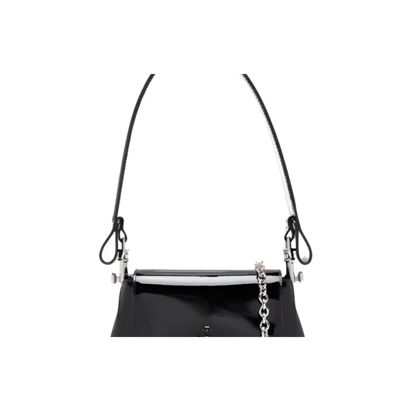 Vivienne Westwood HAZEL PU Shoulder Bag, Portable Crossbody Bag Trumpets Women's Black-4
