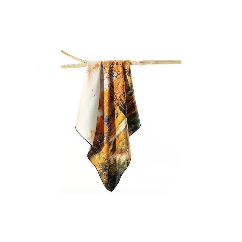 Shanghai Story 100% Mulberry Silk Scarves Women's Fragrant Tea Elegance, Gift Box Set-27