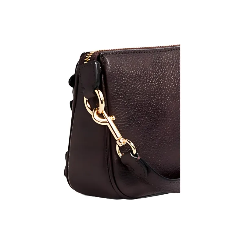 COACH Nolita Cowhide Leather Handheld Wrist Bag Shoulder Bag Small Size Women's Brown/Dark Red-4