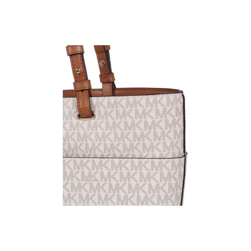 MICHAEL KORS Bedford Artificial Leather Handbag, Shoulder Bag Medium Size Women's White-4