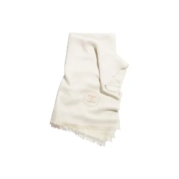 CHANEL Silk Shawls Women's Light Beige
