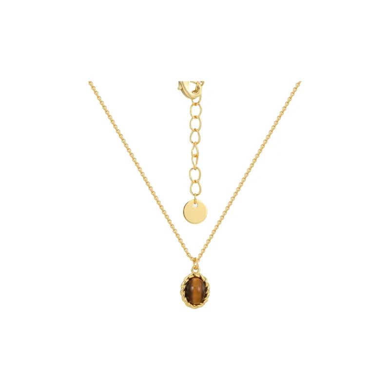 Fengyun Pavilion Tiger's Eye Stone Necklaces Women's-0