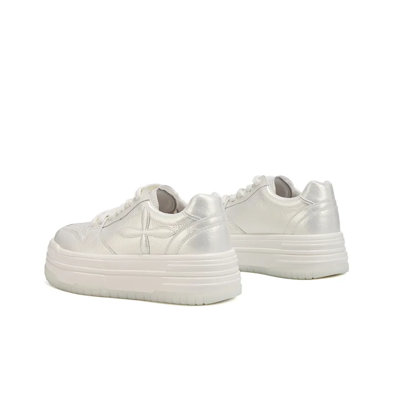 Ritai Low Top Skateboard Shoes Women's Silver-3