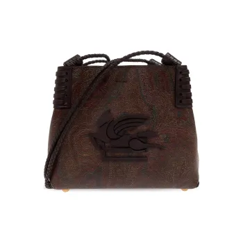 ETRO Canvas Bag Crossbody Bag Shoulder Bag Small Size Women's Brown