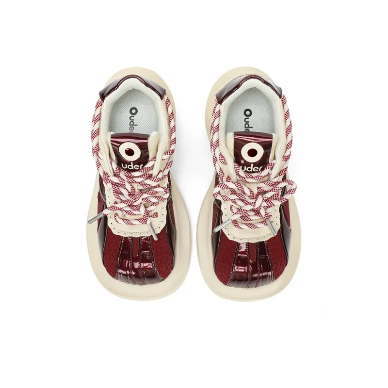 Ouder Street Anti-Slip And Wear-Resistant Height Increasing Low-Top Casual Shoes Women's Red-3