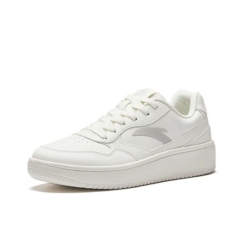 Anta Lightweight Cushioned Height Increase Wear-Resistant Lightweight Low-Top Skateboard Shoes Men's White Gray-2