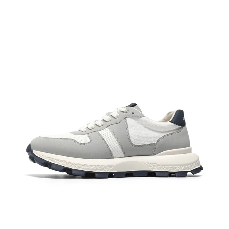 NAVIGARE Small Sailboats Height Increasing Low Top Casual Shoes Men's Gray Blue-0