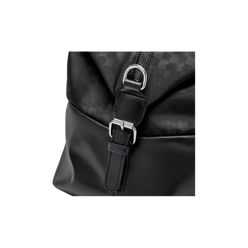 Simvay Clos Fabric With Synthetic Leather Sports & Fitness Luggage Bag Travel Bag Unisex Black-5