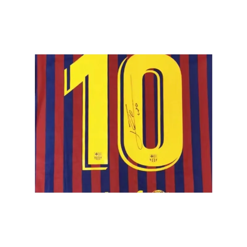 Three For FC Barcelona 2018 19 Season Jersey Framed, Outer Frame Approximately 65x85cm, Icons Certificate Unisex-3