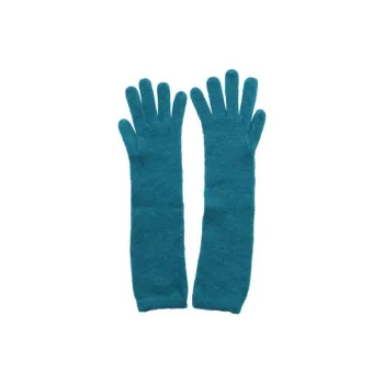 Kangra Alpaca, Polyamide, Wool Knit Gloves Women's Blue