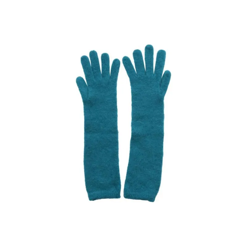 Kangra Alpaca, Polyamide, Wool Knit Gloves Women's Blue-0