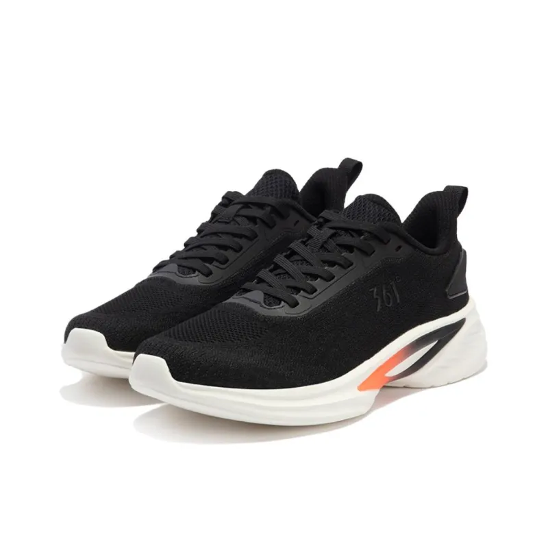 361° Anti Slip Wear Resistant Low Top Running Shoes Men's Black-7