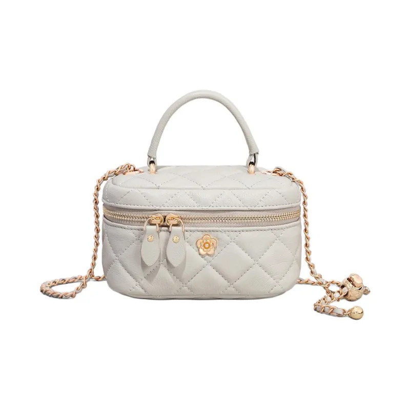 MILLIE'S Cow Leather Box Bag, Shoulder Bag, Crossbody Bag, Handbag Women's Black/White-7