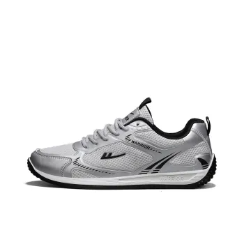 Warrior Wear-Resistant Wide Coverage Lightweight Low-Top Casual Shoes Men's Silver Black