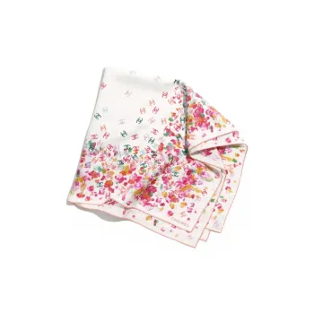 CHANEL Silk Silk Scarves Women's Peach Pink