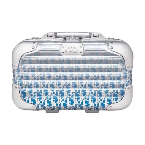 RIMOWA DIOR Dio Collaboration Alloy Handbag Crossbody Bag Suitcase Style Unisex Gradient Blue