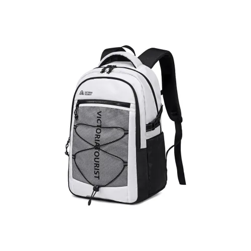 Victorian Traveler Polyester Laptop Backpack Regular Unisex White & Black