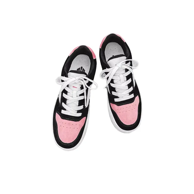 Sharp Crowds Coverage Anti Slip And Wear Resistant Low Top Skateboard Shoes Unisex Black Pink-1