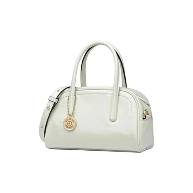GOLDLION Cow Leather Shoulder Bag, Crossbody Bag, Handbag Trumpets Women's Ecru/Black/Brown/Gray-1