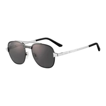 CARTIER Metal Iridium Plated, Brushed PVD Coating Square Sunglasses Unisex Silver