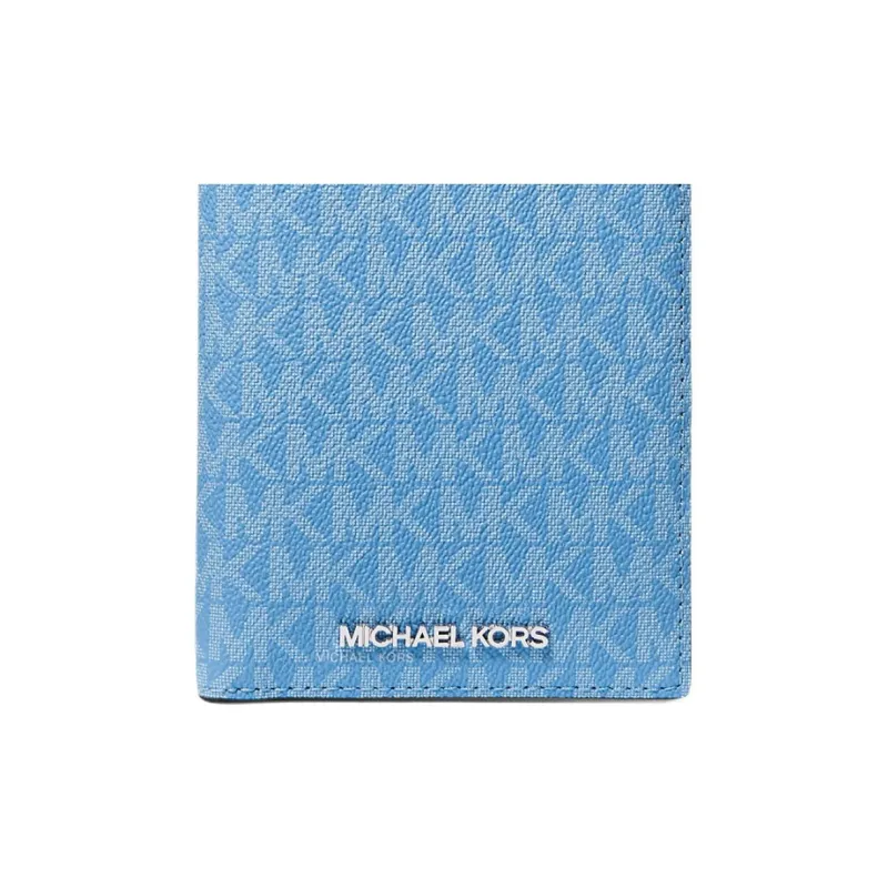 MICHAEL KORS Jet Set Travel Cotton Passport Clip Wallet Unisex Sky Blue-2