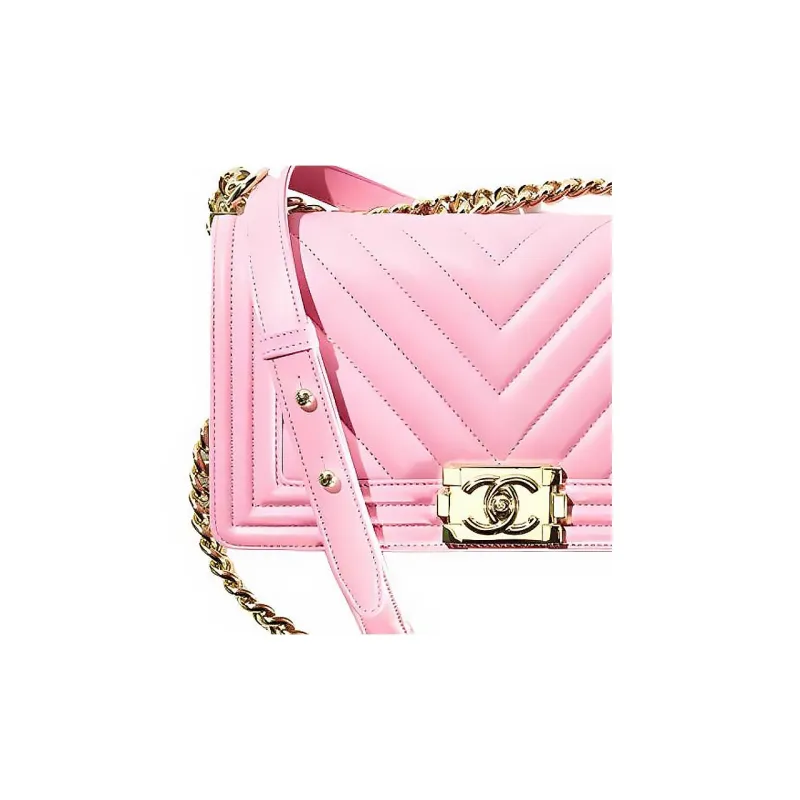 CHANEL 22SS Spring Summer Leboy Calfskin Flap Bag, One Shoulder Handbag, Crossbody Bag Medium Size Women's Pink-4