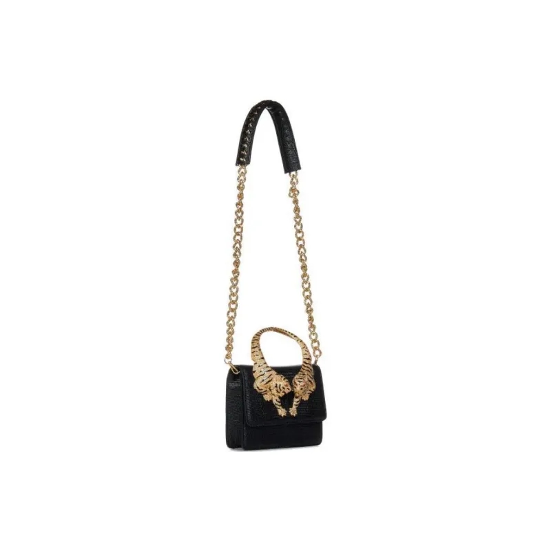 Roberto Cavalli Leather One Shoulder Handbags Medium Size Women's Black-1