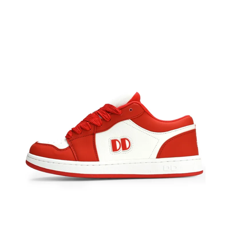 GLO BULL Skateboard Shoes Unisex Low Top White Red-0