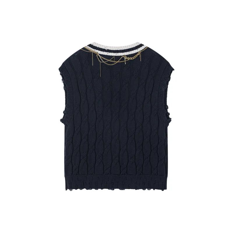 UOOYAA Sweater Women's Navy Blue-1