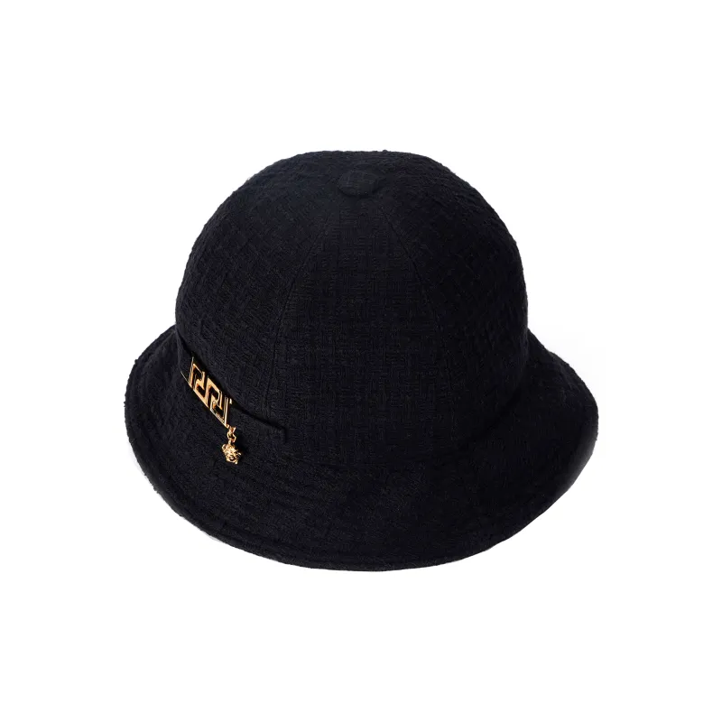 VERSACE La Greca Bucket Hats Unisex Black-2