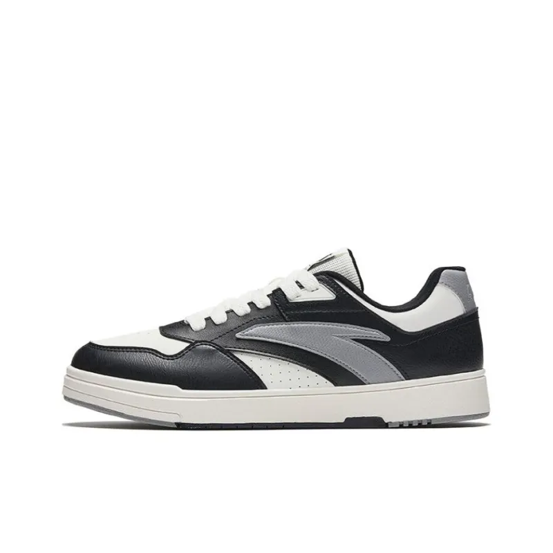 Anta Street Play GZ Wear-Resistant Lightweight Height Increasing Low-Top Skateboard Shoes Men's Black White Gray-0