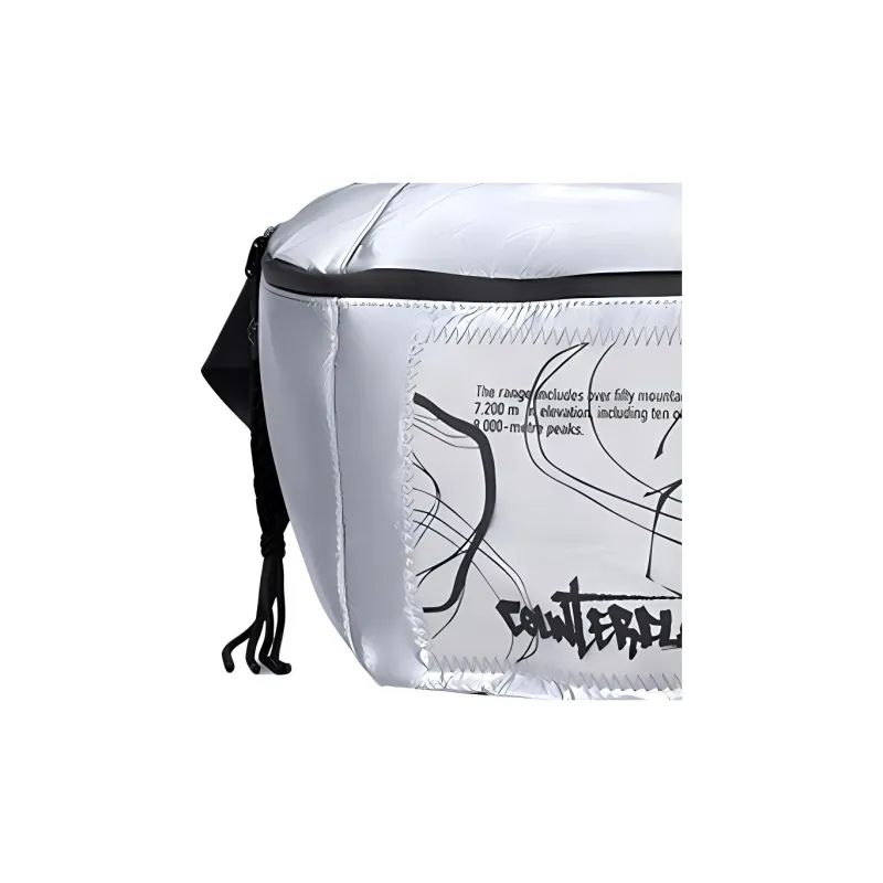 LiNing Fabric Shoulder Bag, Crossbody Bag, Fanny Pack Regular Unisex Silver-2