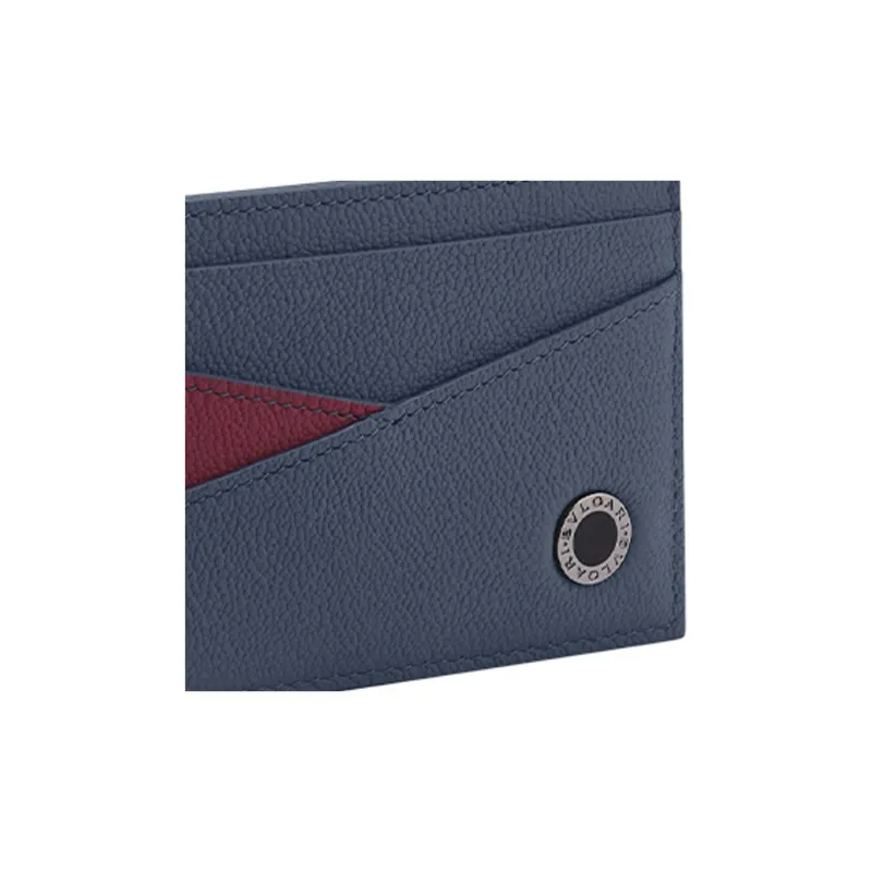 BVLGARI Bvlgari Bvlgari Calfskin Card Holder Men's Blue-4
