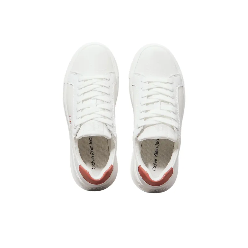 CKJ CALVIN KLEIN JEANS Low-Top Skateboard Shoes Women's White Red-2