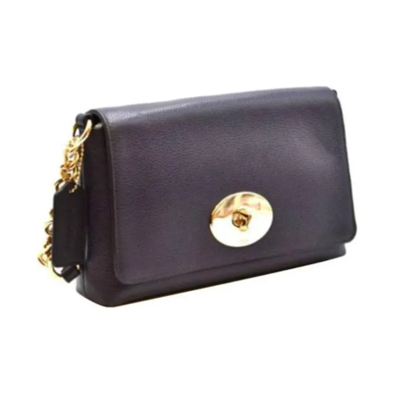 COACH Crosstown Leather Shoulder Bag Crossbody Bag Women's Dark Blue-2