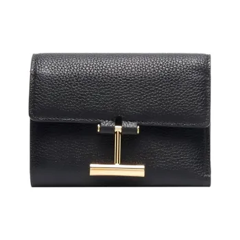 TF Cow Leather Wallet Women's Black
