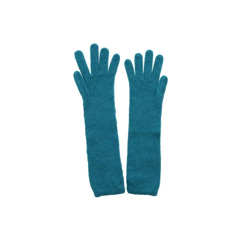 Kangra Alpaca, Polyamide, Wool Knit Gloves Women's Blue-1