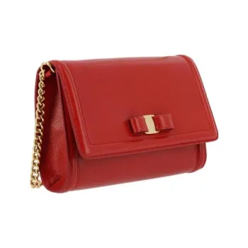 FERRAGAMO Calfskin Crossbody Bag Shoulder Bag Women's Red