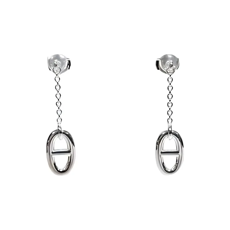 HERMES 925 Sterling Silver Earrings Women's Silver-0