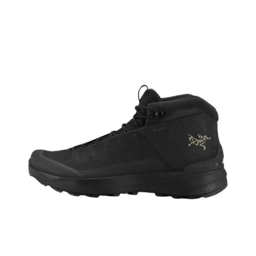 Arcteryx Anti Slip Wear Resistant Mid Top Trekking Shoes Men's Black