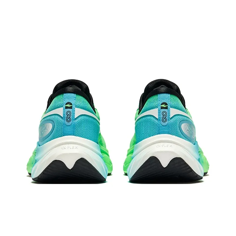 Erke Cushioning Low-Top Running Shoes Men's Lime Green Digital Blue-3