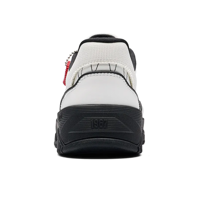 Kappa Back to Back Anti Slip Wear Resistant Low Top Skateboard Shoes Men's White Black-4