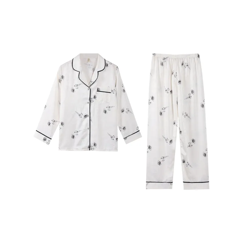 XIAFENYAN Pajama Set Women's White-0