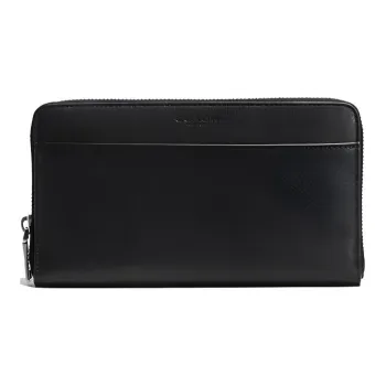COACH Travel Wallet Cow Leather Card Holder Wallet Small Size Men's Black