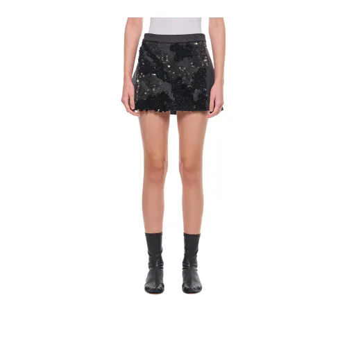Plan C Sequined Mélange effect Mini Skirt