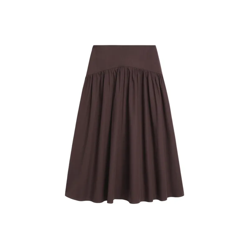 Massimo Dutti Casual Long Skirts Women's Brown-1