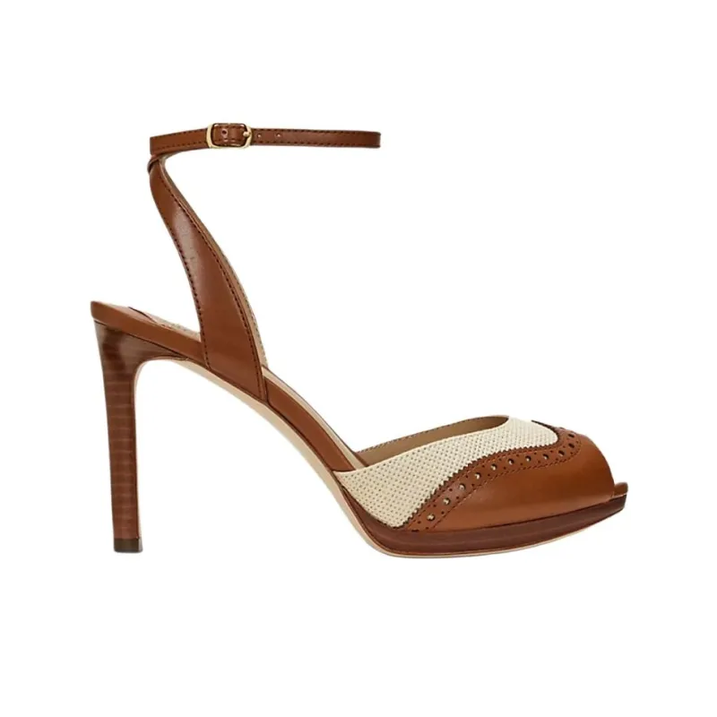 LAUREN RALPH LAUREN Kyla Slim Heel High Heels 8cm Women's Brown-1
