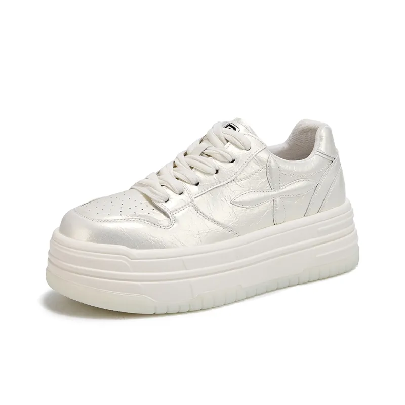 Ritai Low Top Skateboard Shoes Women's Silver-1