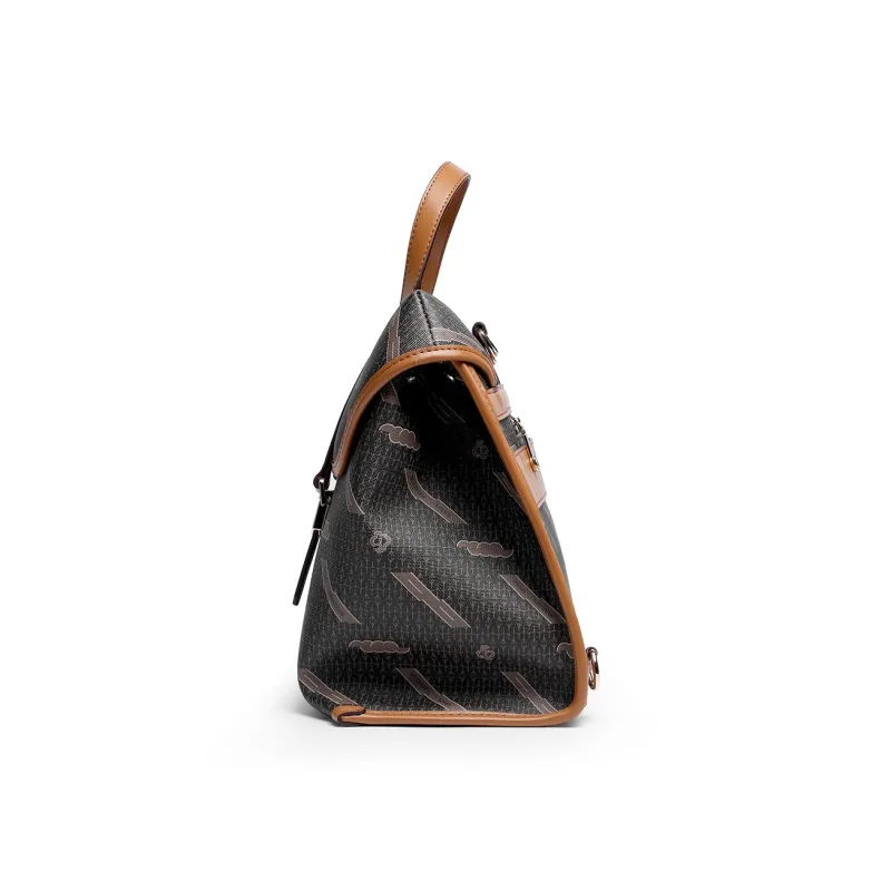 Mulinsen Synthetic Leather Backpack Regular Unisex Ecru/Coffee-10